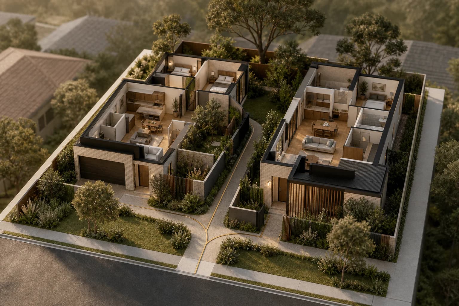 Concept visualisation — a paired dual-occupancy home