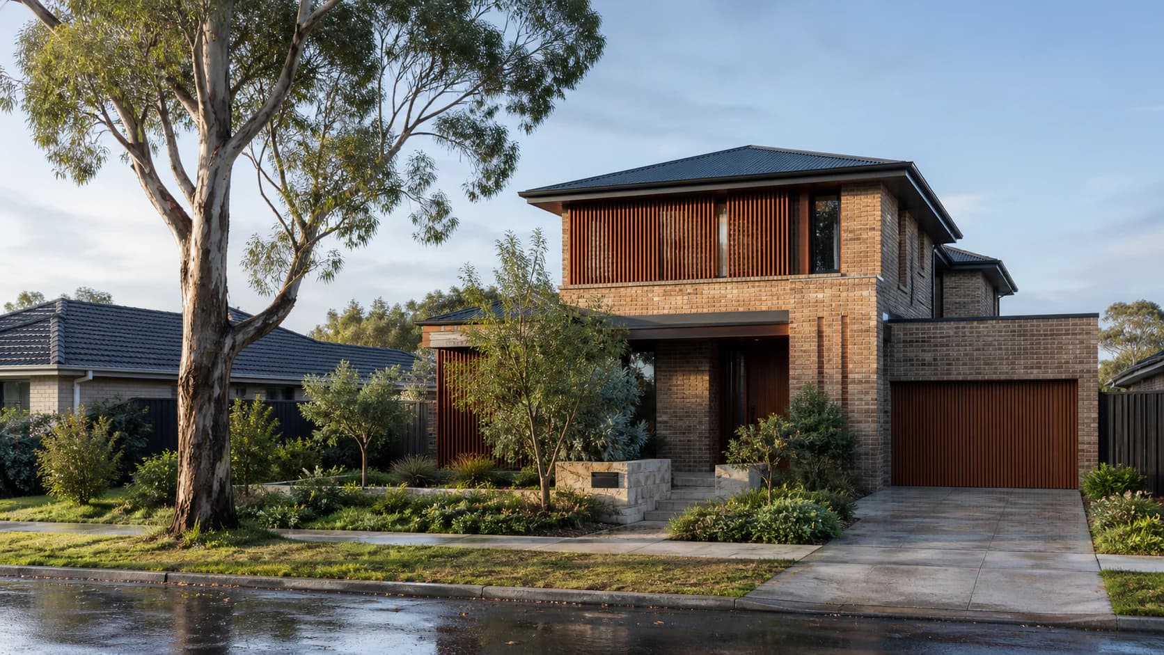 Concept visualisation — a new dwelling at dusk