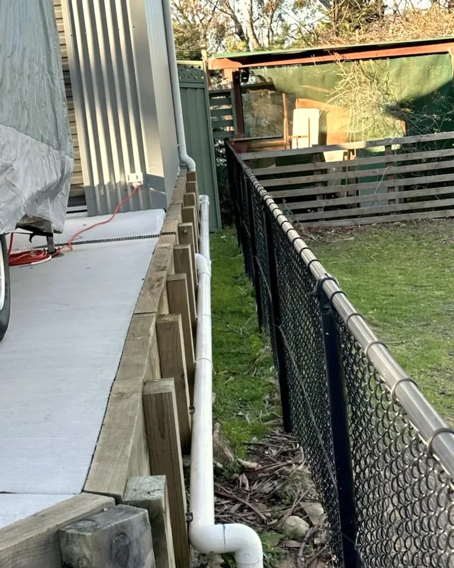 Bullaburra — the completed driveway, retaining wall and clad structure