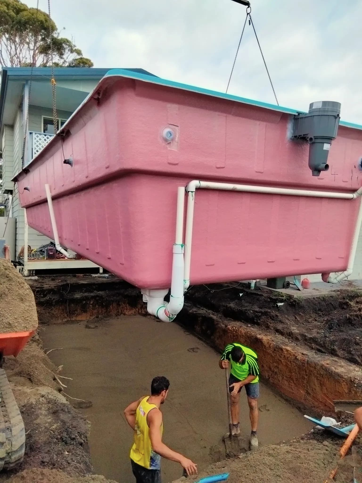 Greenwell — The shell craned over the boundary into position