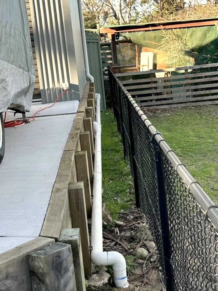 Bullaburra — the completed driveway, retaining wall and clad structure